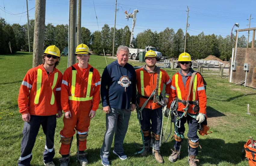 Chief Dan with Powerline students in field